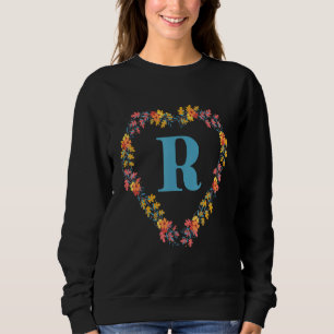 Sweatshirt Joli Floral R Alphabet Initial Monogramme Pour Fil