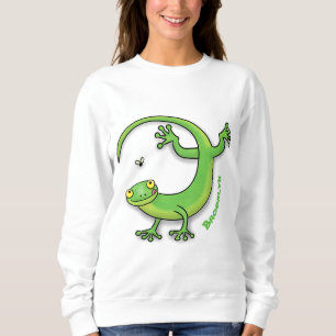 Sweatshirt Joli gecko vert salutations avec dessin animé