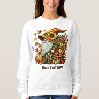 Sweatshirt Joli gnome saisonnier d'automne ajouter du texte 