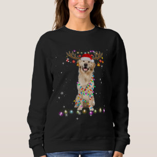 Sweatshirt Joli Golden Retriever lumières de Noël Reindeer
