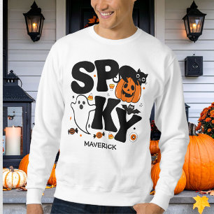 Sweatshirt Joli Halloween effrayant noir et orange