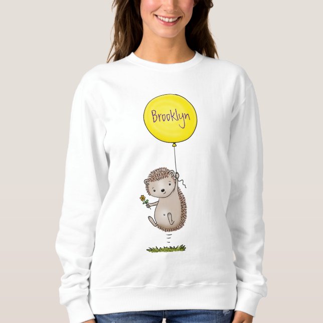 Sweatshirt Joli hérisson et motif de dessin animé de ballon (Devant)