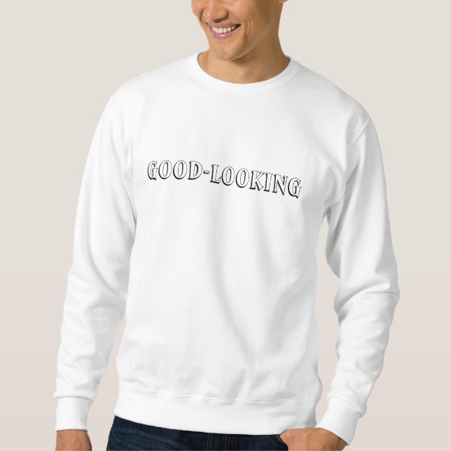 Sweatshirt Joli Imprimé Homme De Base Blanc Élégant (Devant)