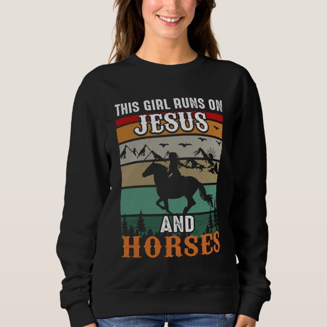 Sweatshirt Joli Jésus chevaux mot art (Devant)