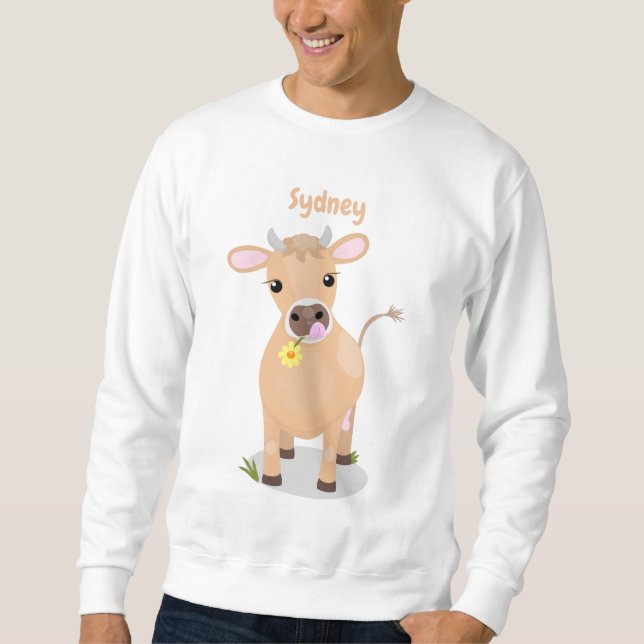 Sweatshirt Joli joli maillot de vache et dessin de fleurs (Devant)