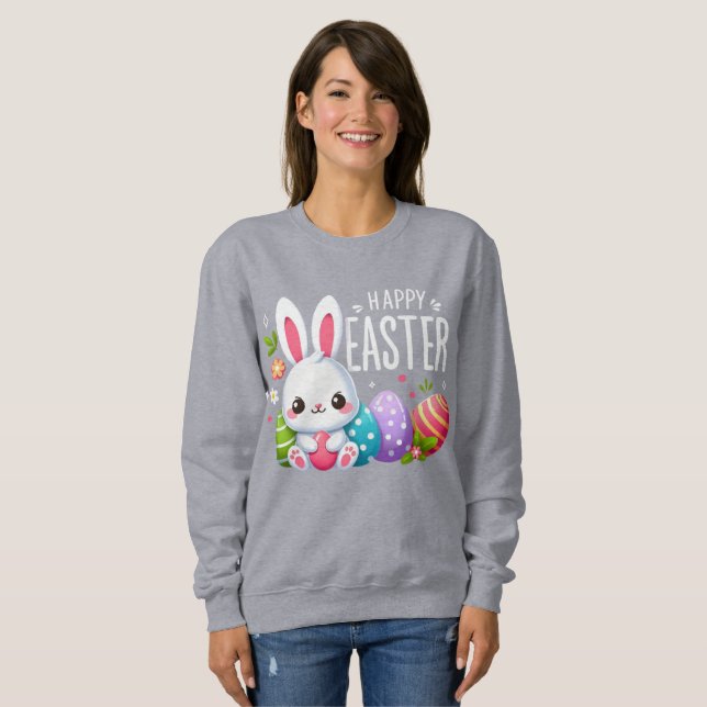 Sweatshirt Joli lapin de Pâques (Devant entier)