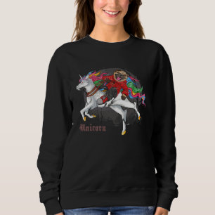 Sweatshirt Joli licorne arc-en-ciel bouledogue français Frenc