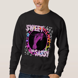 Sweatshirt Joli Manatee 90s Nostalgia Arc-en-ciel Empreinte d