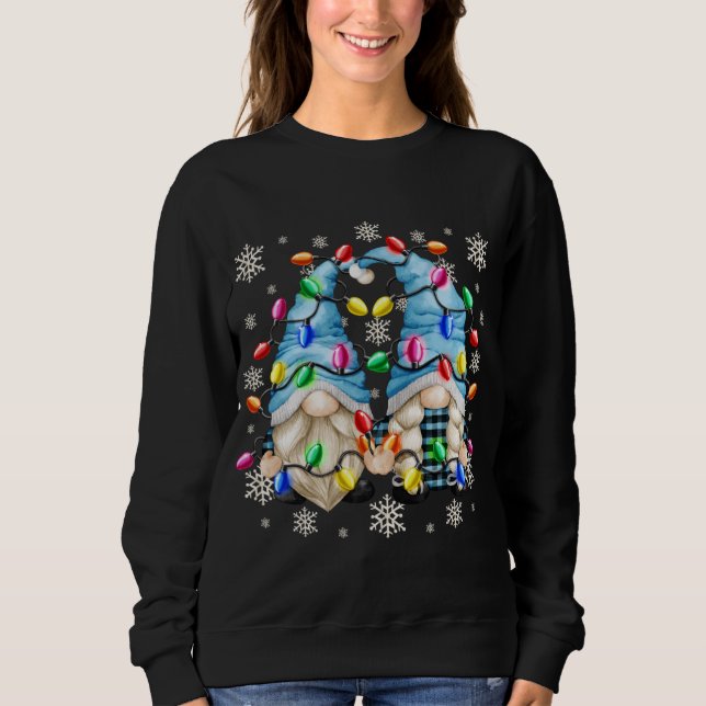 Sweatshirt Joli Motif De Flocon De Neige Et Gnome Noël (Devant)