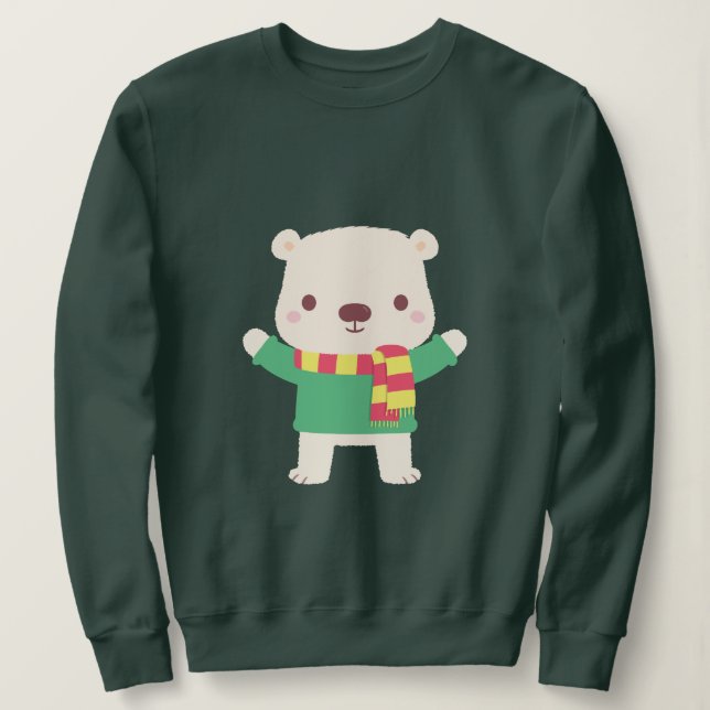 Sweatshirt Joli ours polaire de Noël (Design devant)