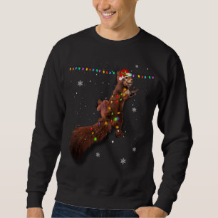 Sweatshirt Joli Père Noël Écureuil lumières de Noël Funky Sq