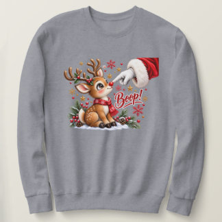 Sweatshirt Joli Père Noël et Boop sur le Nez de Renne de Noël