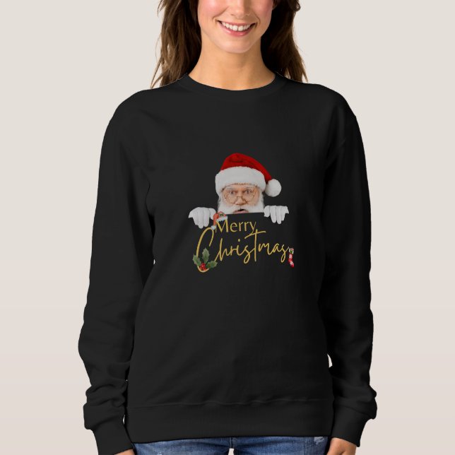 Sweatshirt Joli Père Noël Joyeux Noël Dame Noire (Devant)