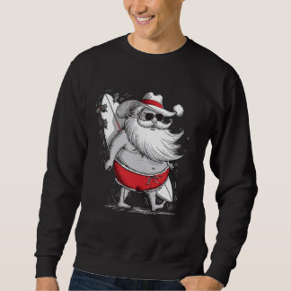Sweatshirt Joli Père Noël Surfer Funky Noël En Juillet Noël N