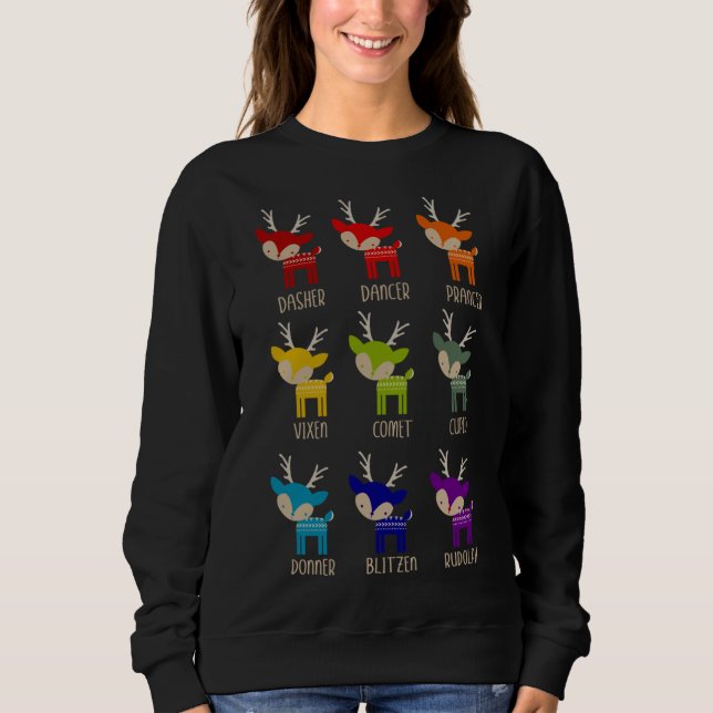 Sweatshirt Joli Rainbow Reindeer Tacky Noël (Devant)