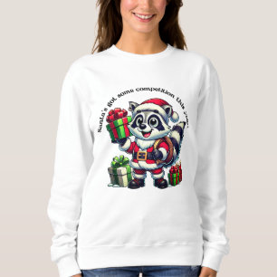 Sweatshirt Joli raton laveur habillé en Père Noël avec des ca