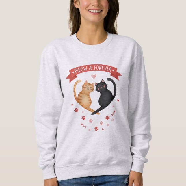 Sweatshirt Joli sweat-shirt de chat pour la Saint-Valentin (Devant)