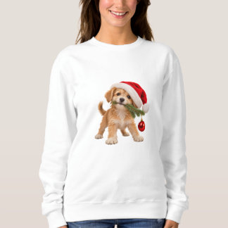 Sweatshirt Joli sweat-shirt de Noël avec un chiot Santa
