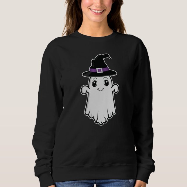 Sweatshirt Jolie Cartoon Esprit Fantôme Avec Casquette Sorciè (Devant)