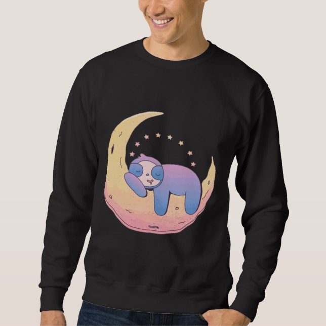 Sweatshirt Jolie Fente Snoozing Sur Lune (Devant)