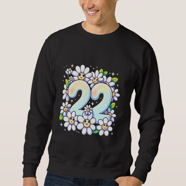 Sweatshirt Jolie fête du 22e anniversaire de la marguerite Jo (Devant)