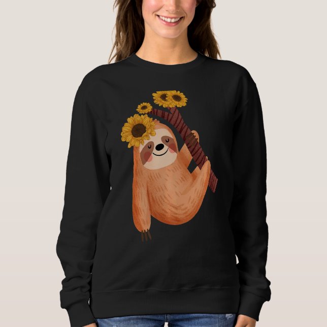 Sweatshirt Jolie fleur de tournesol Lazy fentes Graphisme ani (Devant)