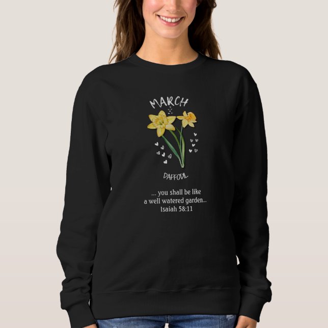 Sweatshirt Jolie Fleur du mois de naissance MARCH Daffodil Ch (Devant)