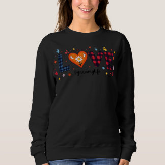 Sweatshirt Jolie Fleur Sauvage Cœur Amour Grammy Vie Joyeux A