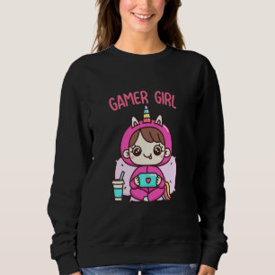 Sweatshirt Jolie gamer Girl Portant Unicorn Pajama Girl Love