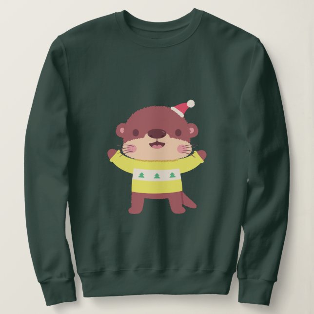 Sweatshirt Jolie loutre de Noël (Design devant)