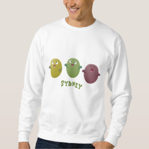 Sweatshirt Jolie olives joyeux chantant dessin animé