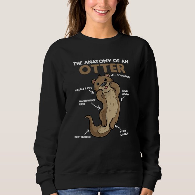 Sweatshirt Jolie Otter Explication Anatomie D'Une Otter (Devant)