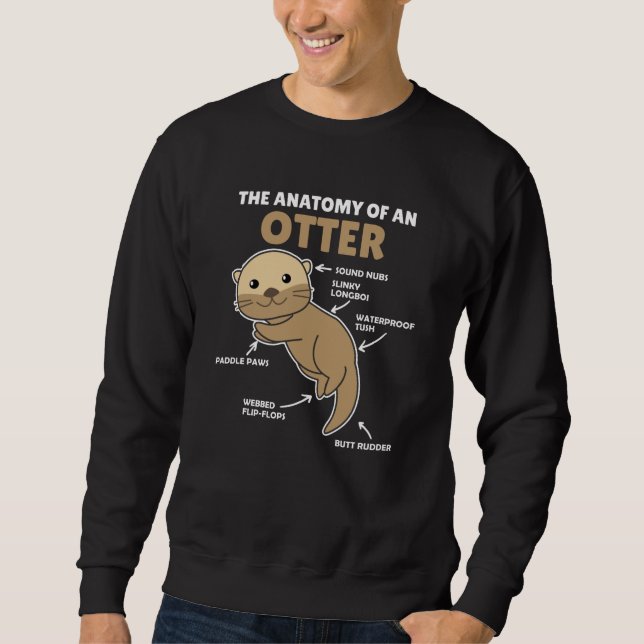Sweatshirt Jolie Otter Explication Anatomie D'Une Otter (Devant)