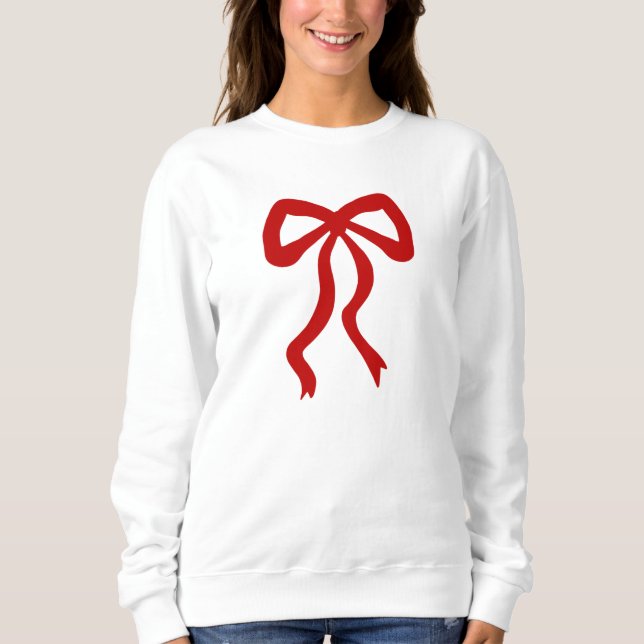 Sweatshirt Jolie Red Ribbon Bow Festive (Devant)
