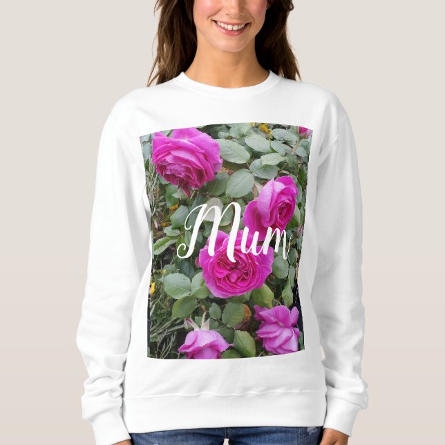 Sweatshirt Jolie rose Vintage Rose Fleur d'anniversaire maman (Devant)
