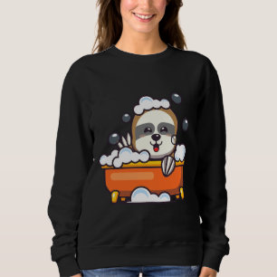 Sweatshirt Jolie Sloth Prenant Bain À Bulle Dans La Baignoire