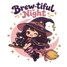Jolie sorcière chibi Nuit Brew-tiful