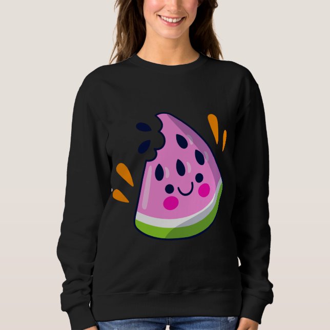 Sweatshirt Jolie tranche de pastèque Bite Vacances d'été vibr (Devant)