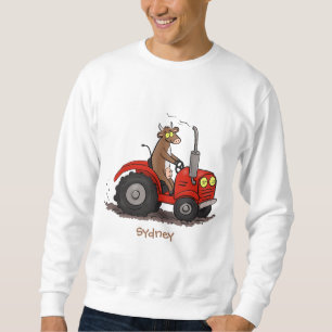 Sweatshirt Jolie vache heureuse conduisant un dessin animé de