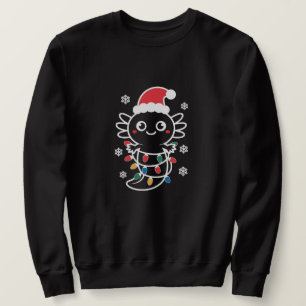 Sweatshirt Jolies lumières de Noël en forme d'Axolotl