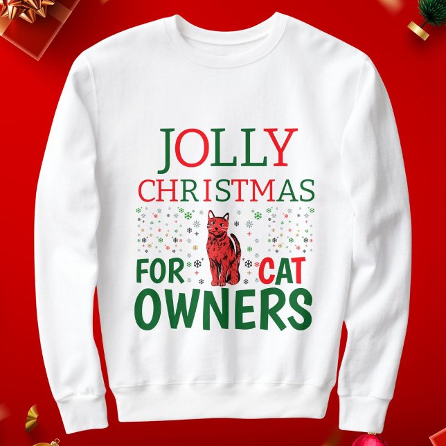 Sweatshirt Jolly Noël Pour Les Propriétaires De Chats Cute Pe (Créateur téléchargé)