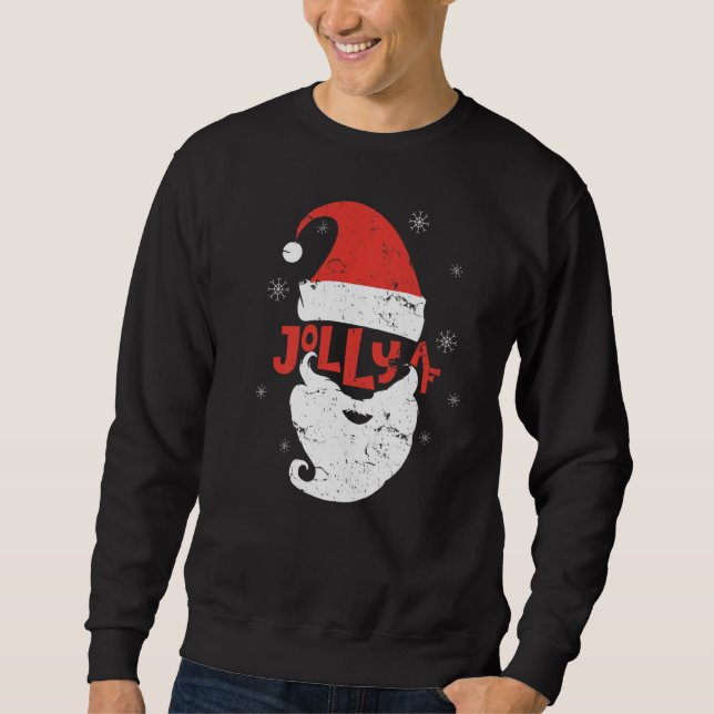Sweatshirt Jolly Santa Hat Beard Af Snowflakes Joyeux Christm (Devant)
