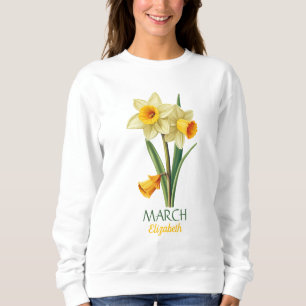 Sweatshirt Jonquille Fleur de Naissance Personnalisée pour An