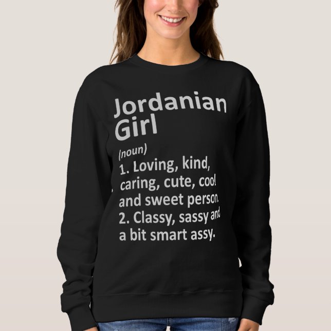 Sweatshirt Jordanienne Fille Jordanie Funny Pays Accueil Raci (Devant)