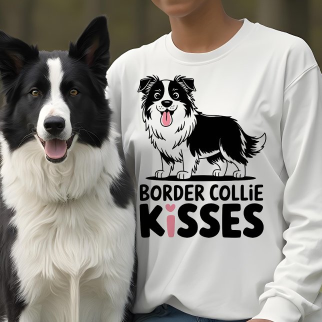 Sweatshirt Jote Bordure Collie Baisers Cartoon Amoureux des c (Créateur téléchargé)