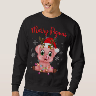 Sweatshirt Jote Cochon De Rindeer À Père Noël Casquette Joyeu