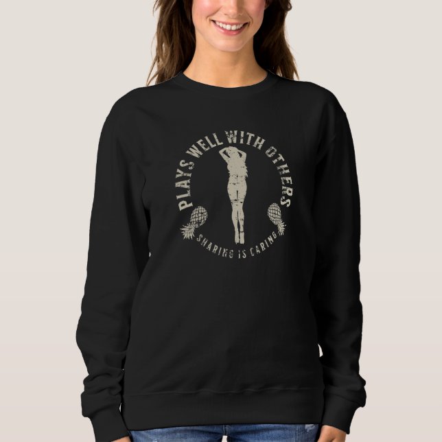 Sweatshirt Joue bien avec d'autres échangiste Pineapple en dé (Devant)