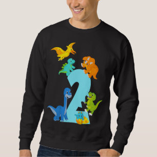 Sweatshirt Jouets Dinosaur de 2 ans Dino Slogan 2e anniversai