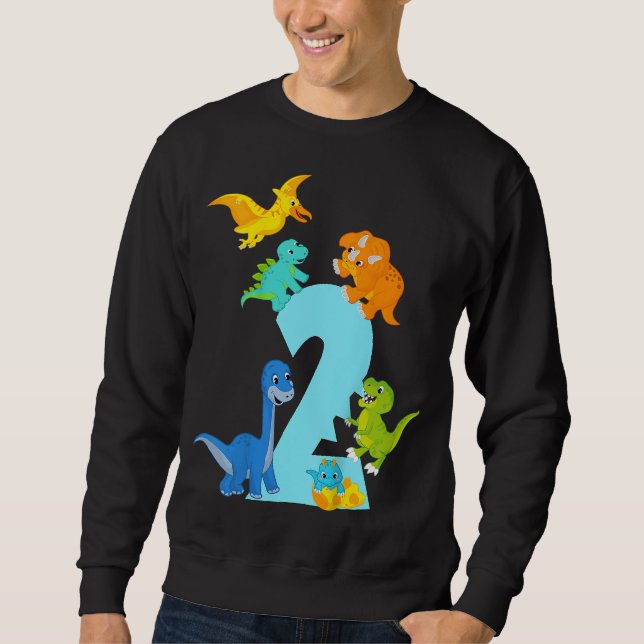 Sweatshirt Jouets Dinosaur de 2 ans Dino Slogan 2e anniversai (Devant)
