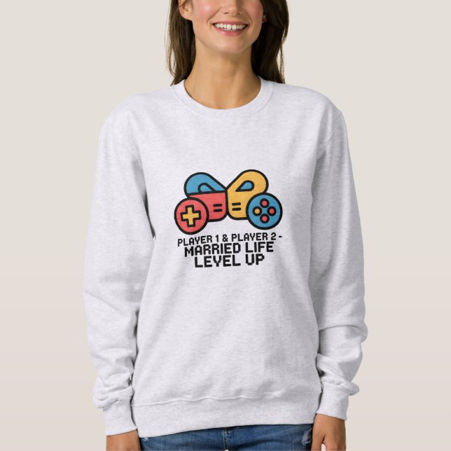 Sweatshirt Joueur 1 & 2 Gamer Marié (Devant)